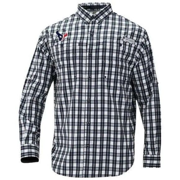 Columbia Other - Houston Texans Mens XXL 2XL Columbia PFG Plaid Tamiami NFL Shirt  NWT Football